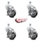 Service Caster 4 Inch Thermoplastic Rubber Swivel 1/2 Inch Threaded Stem Caster Set with Brake SCC-TS20S414-TPRB-TLB-121315-4 - alternate 4